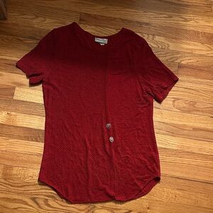 Elegant Red Short Sleeve Top